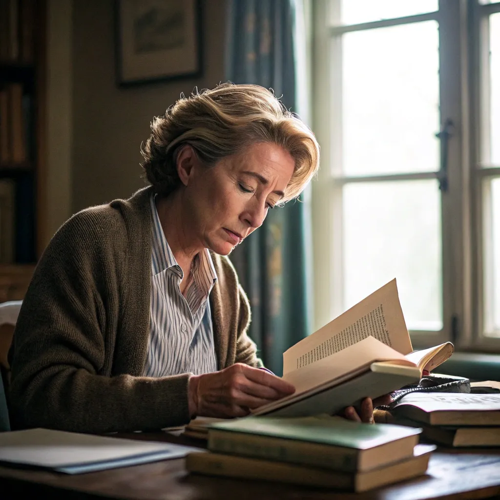 Emma Thompson studying